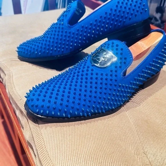 Stacy Adam’s Royal Blue Sabre Spiked Loafers. - Picture 4 of 16